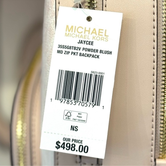 Michael Kors Jaycee Medium Ombré Signature Logo Backpack Powder Blush Multi - Picture 9 of 9